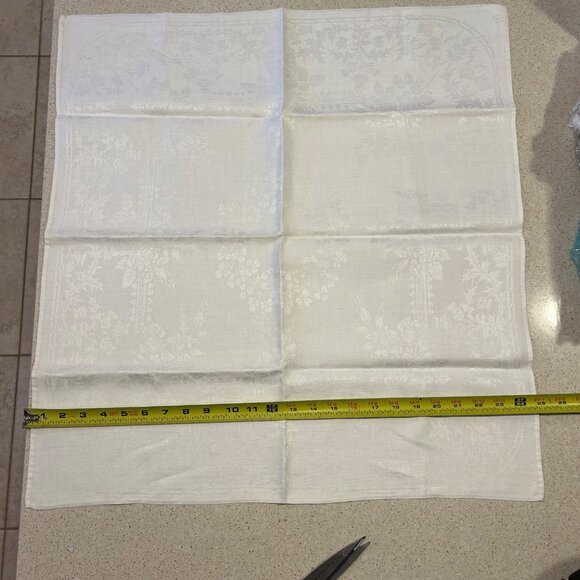 Vintage Damask Napkins English Rose Irish Shamrock Scottish Thistle Set Of 4 - Picture 6 of 10